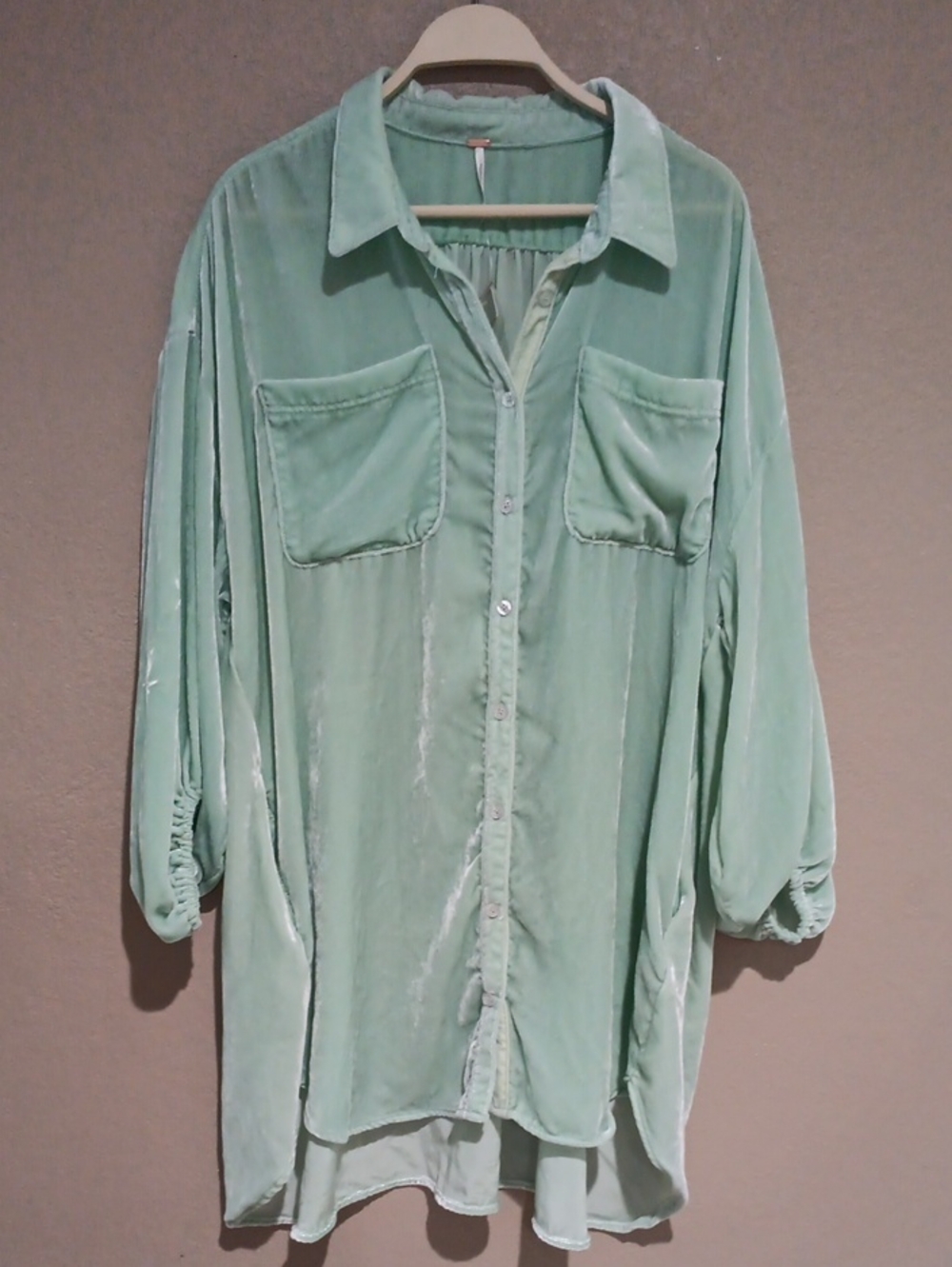Free People Lux Velvet Shirt Dress